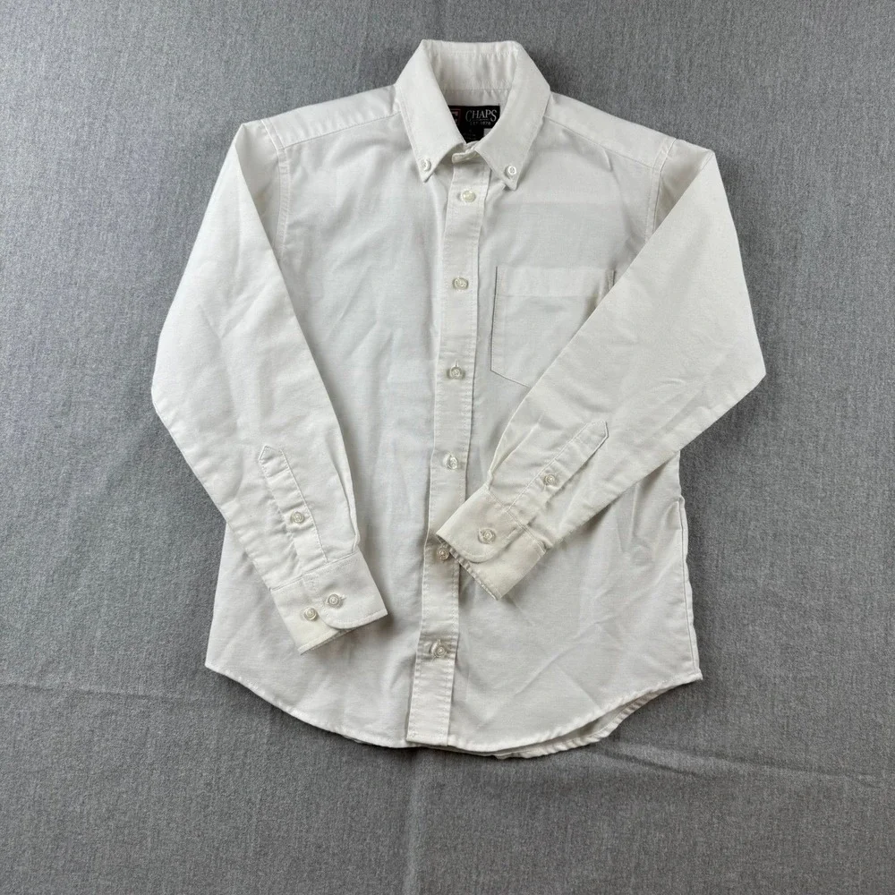Boy's Chaps‎ white button down shirt White Size 8